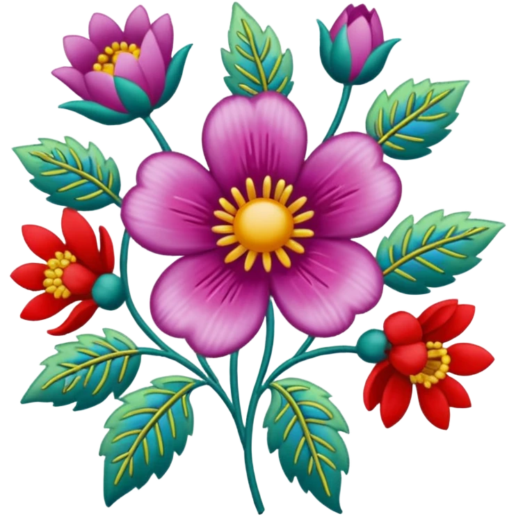 flower patterned embroidery emoji