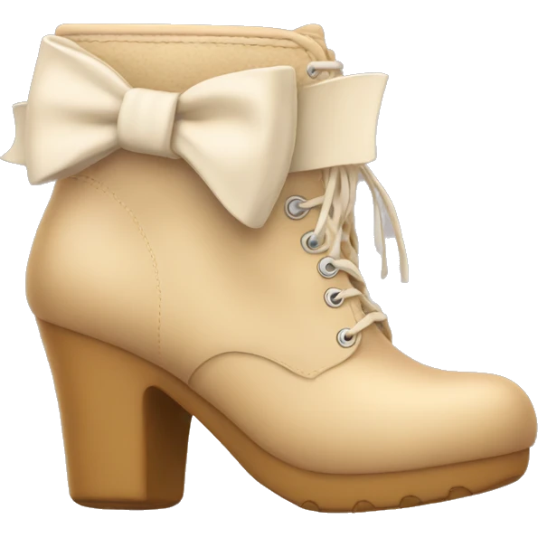 sandy beige ugh boots with white bow  emoji