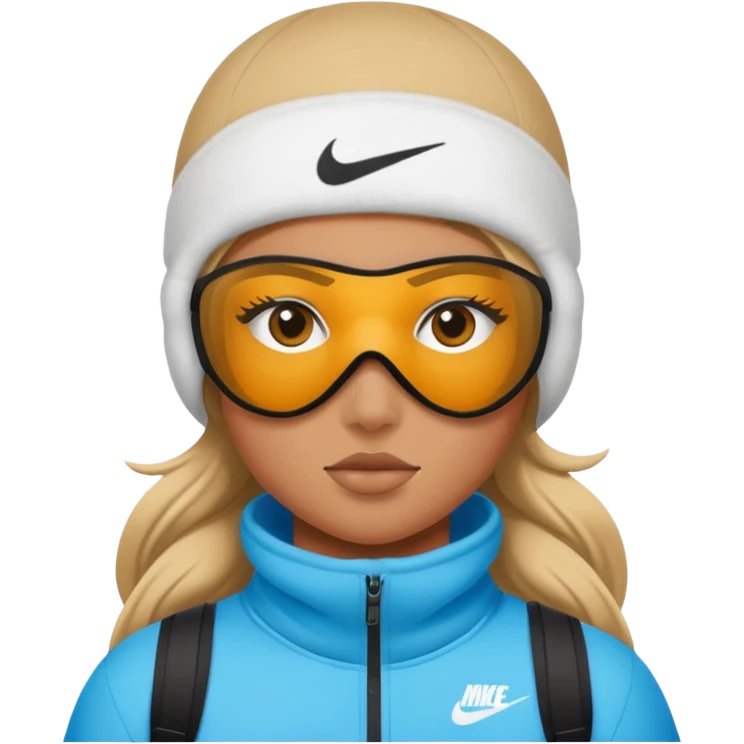tan girl with nike ski mask on  emoji