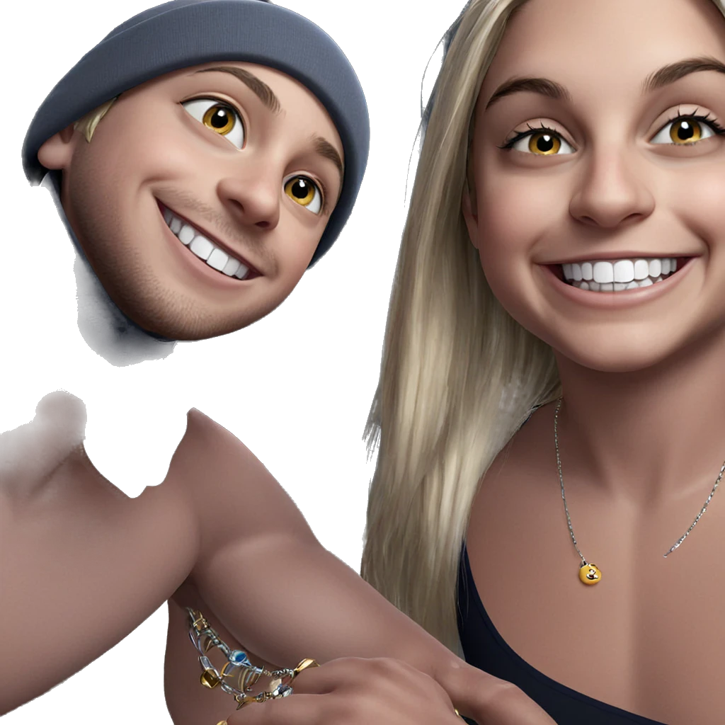 smiling boy with jewelry emoji