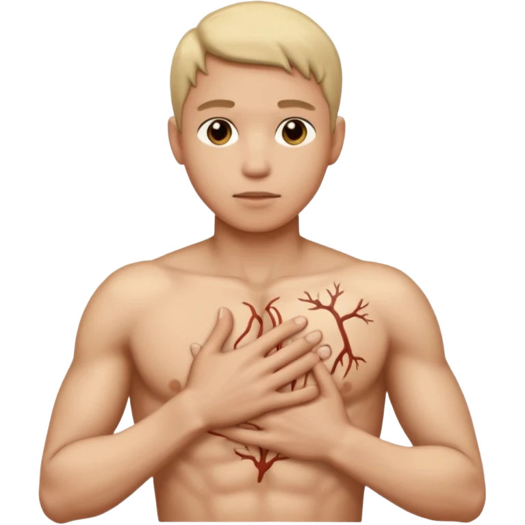 una mano en pecho emoji