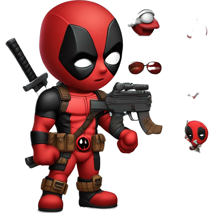 deadpool kıyafeti giymiş ebonivon emoji