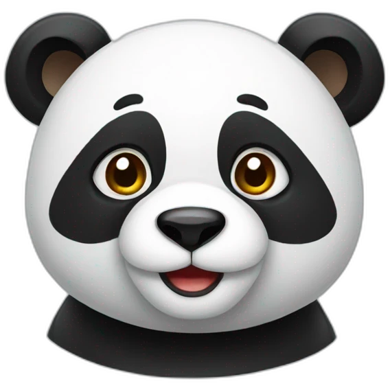 Shy panda emoji