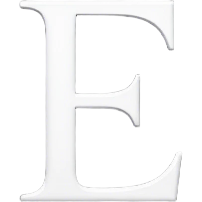 White letter E in a black square  emoji