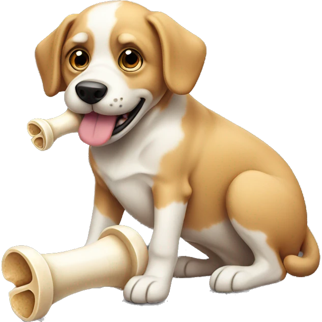 Dog with a bone emoji