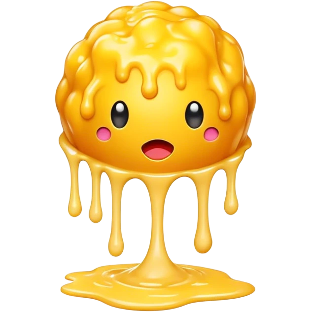 Bright yellow melting cheese bal emoji