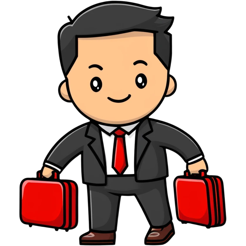 businessman with red suitcase emoji