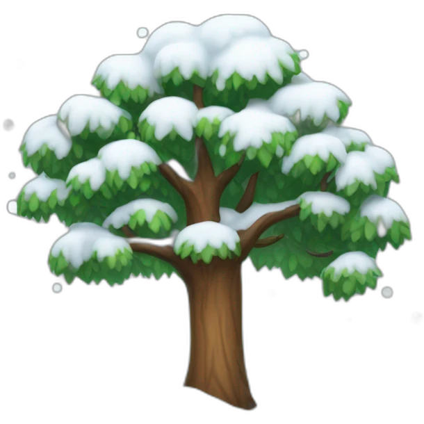 Tree with snow emoji