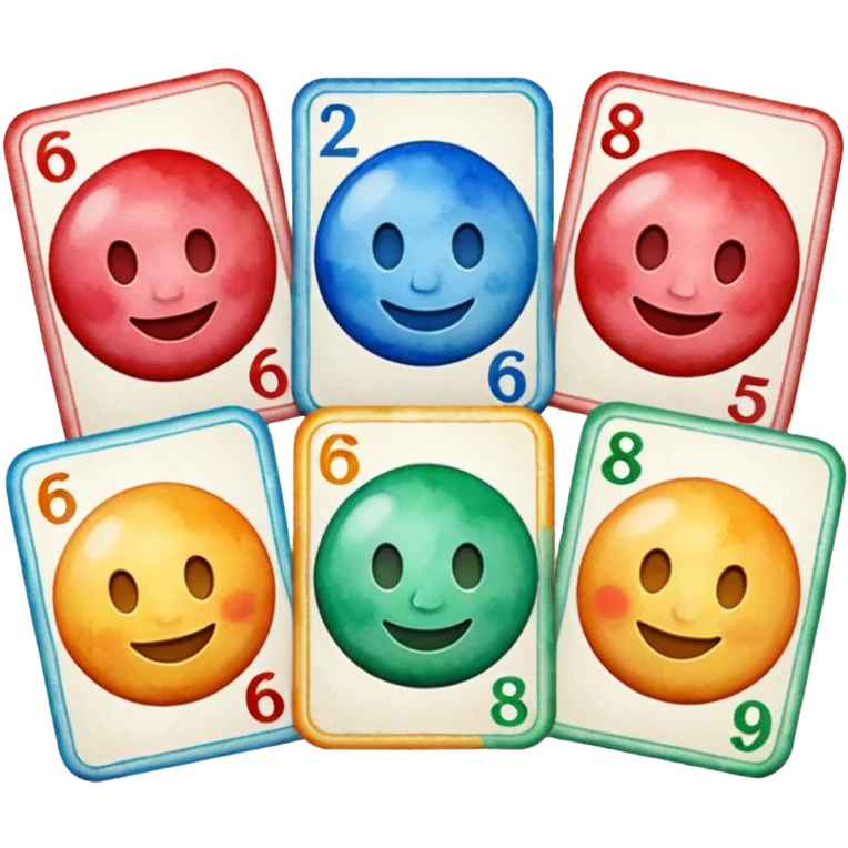 watercolor Lotto cards boos emoji