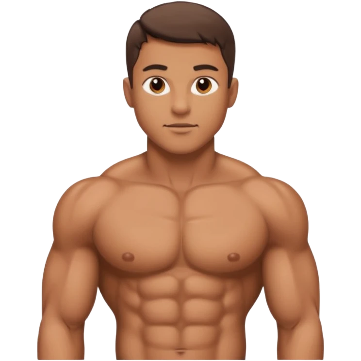 Homem amarelo mostrando o peitoral fibrado emoji
