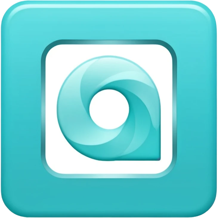 a Tiny compressed Stylized light-turquoise wind wind symbol inside a gradient-pastel-white square icon, light turquoise borders emoji