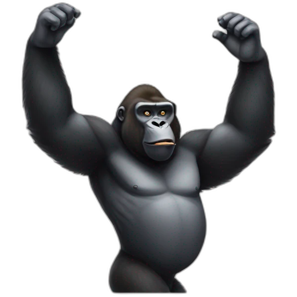 Gorilla doing a JoJo pose emoji