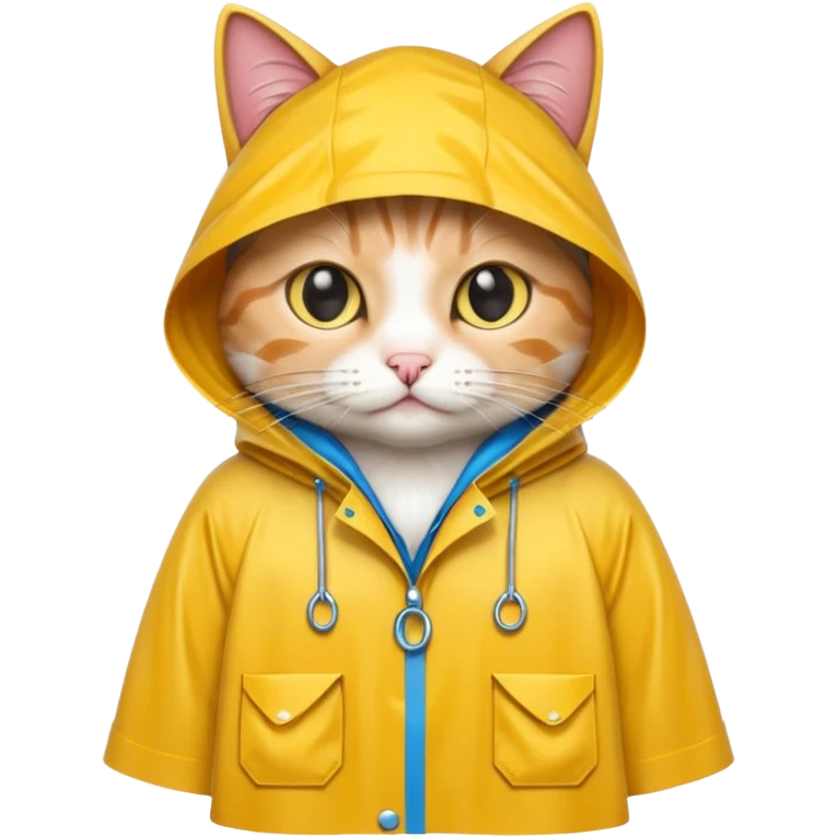 cat wearing a raincoat emoji