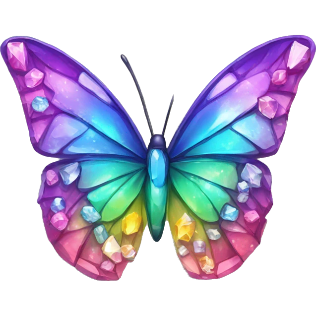 One Rainbow-Diamond-Gem-Butterfly-Crystal-Fly emoji