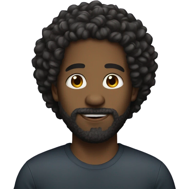Black man curly hair with beard emoji