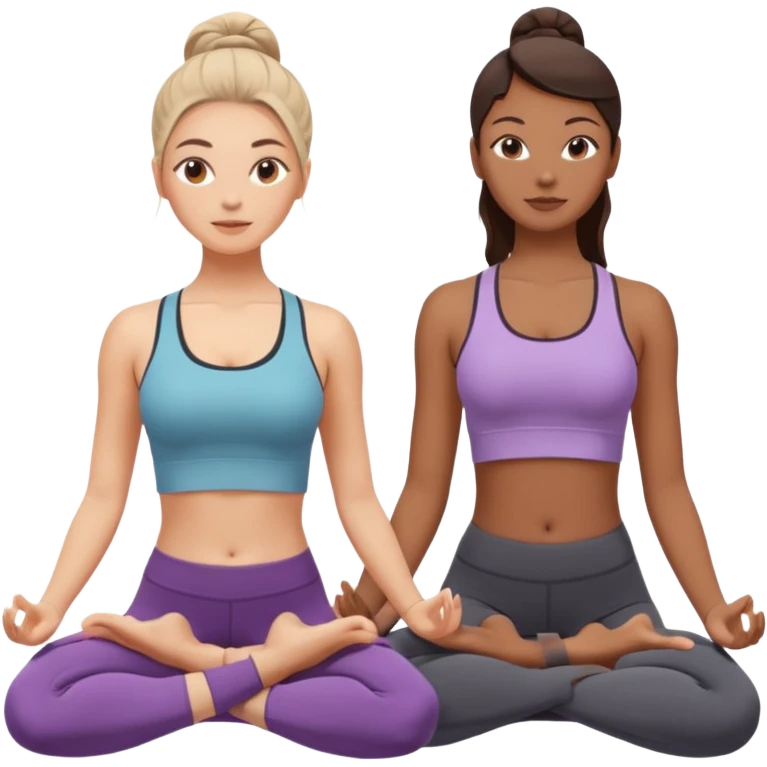 Two women doing yoga emoji