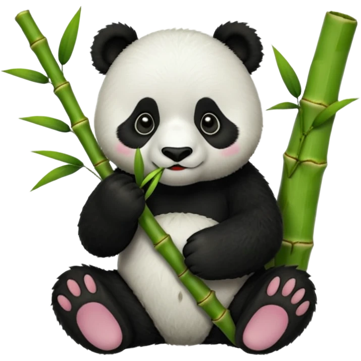 Panda eating bamboo emoji