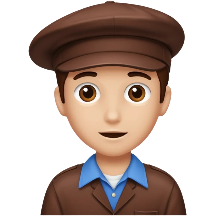 chocolate brown y2k newspaper boy cap only emoji