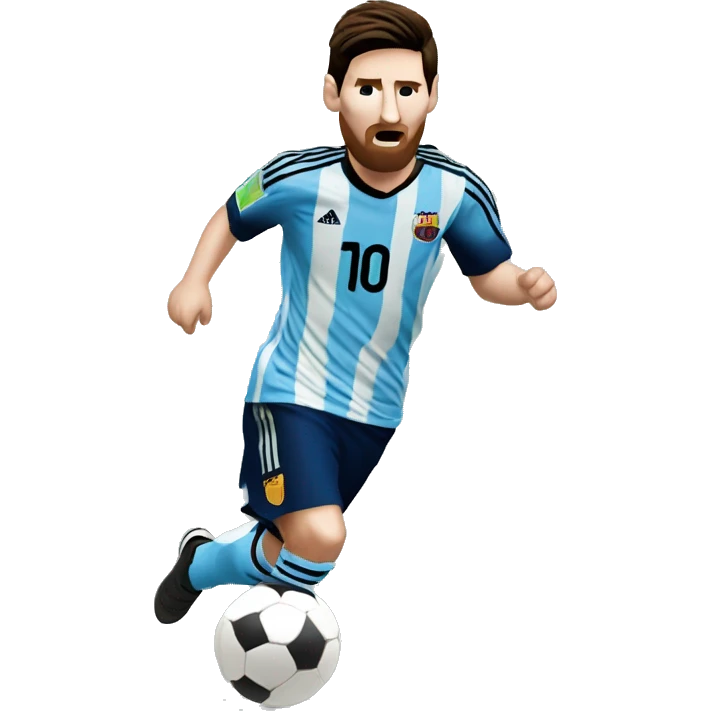 Lionel Messi soccer dribbling emoji