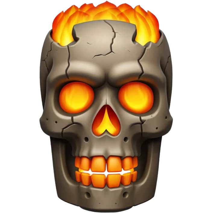 Flaming Moai skull emoji