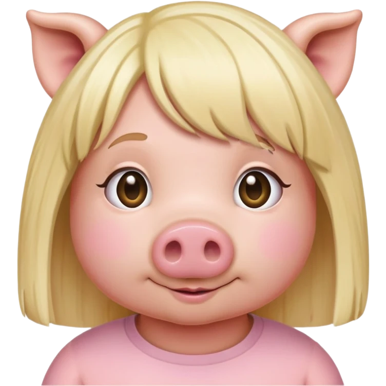 Pig wearing a wig emoji