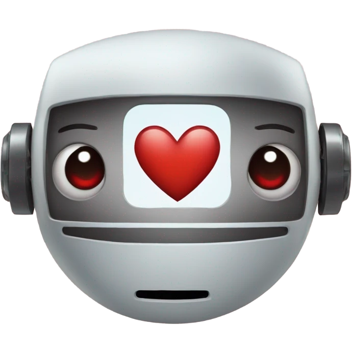 Un robot y sus ojos sean en forma de corazón  emoji