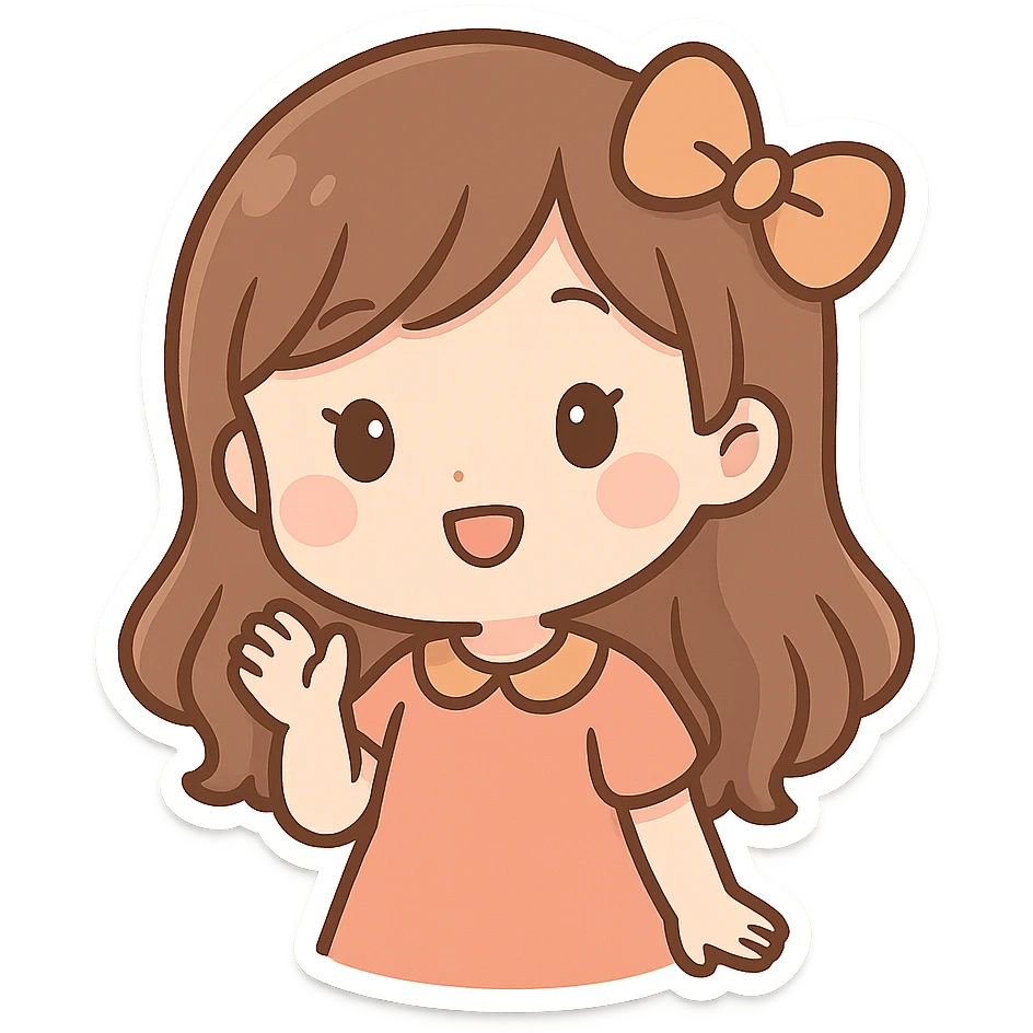 cute girl, chibi stickers style emoji