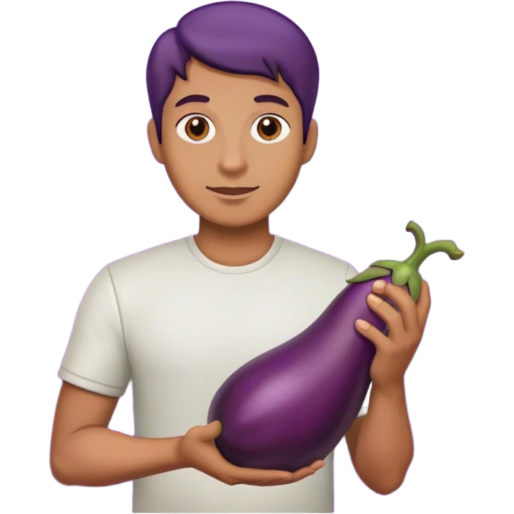 Man holding eggplant  emoji