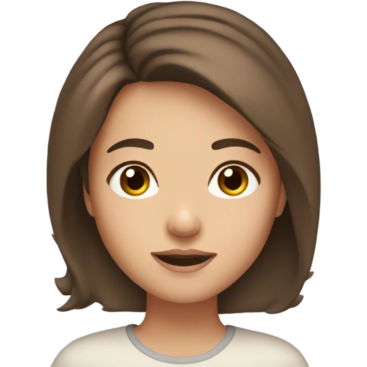 girl with brown hair and thick lashes emoji