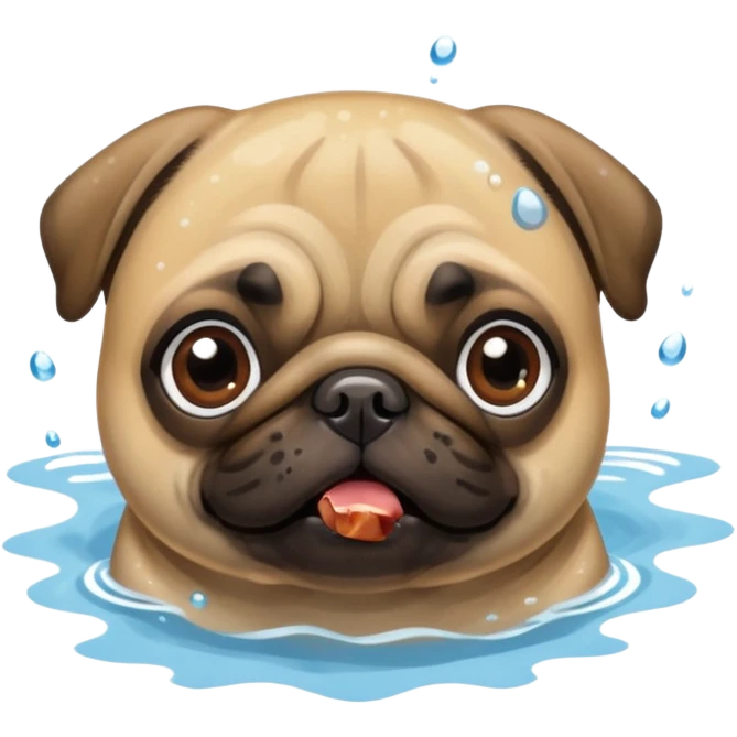 Pug  nadando emoji