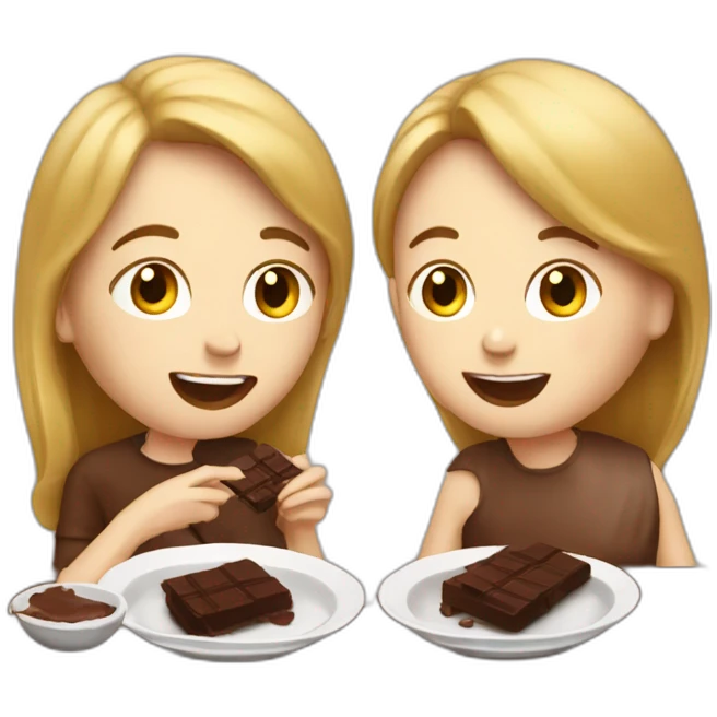 white couple eating chocolat emoji
