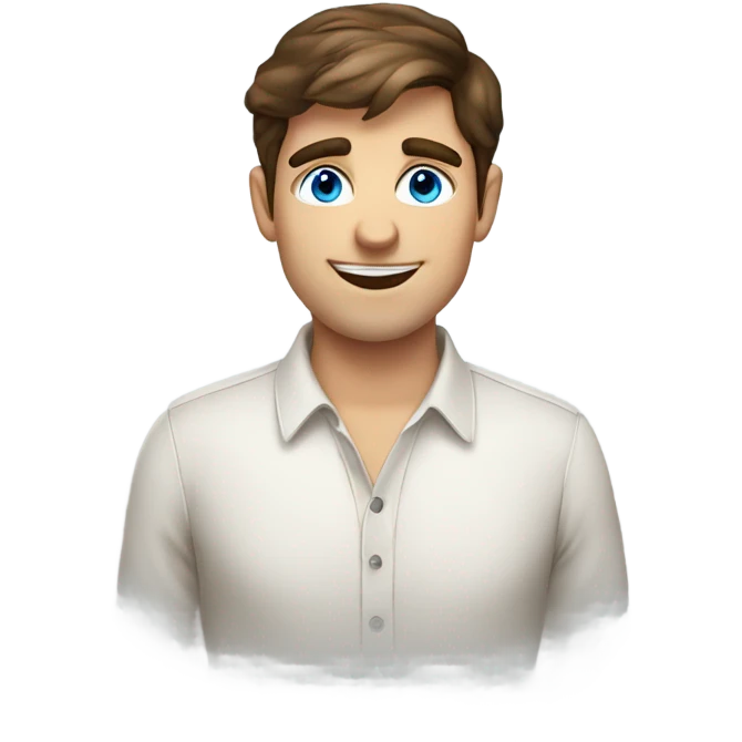 handsome brown haired  blue eyed italian young man emoji