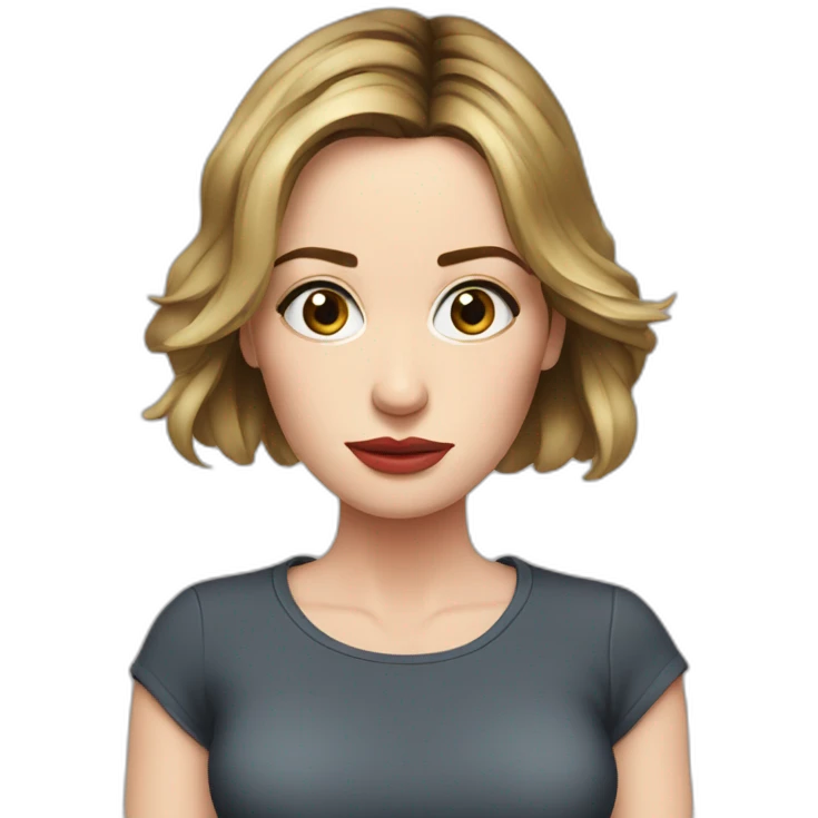 Emily blunt serious cartoon wearing tee emoji