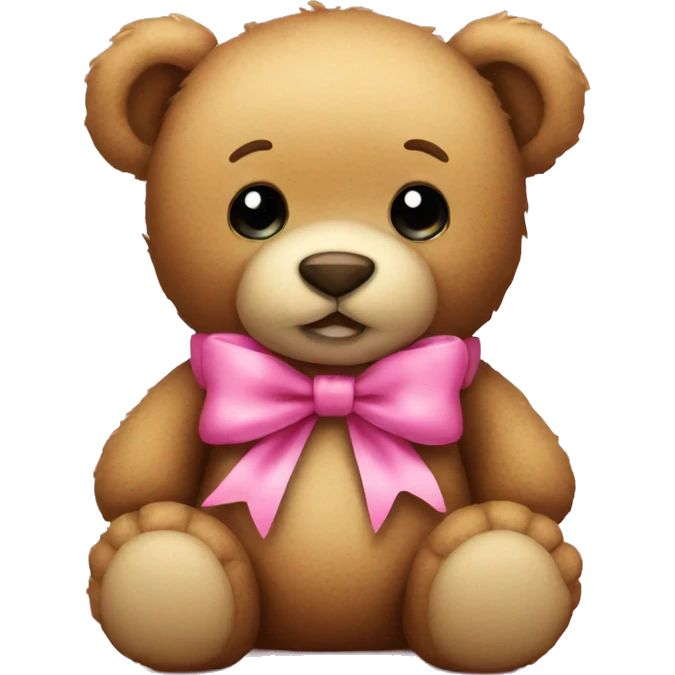 teddy bear with pink bow emoji