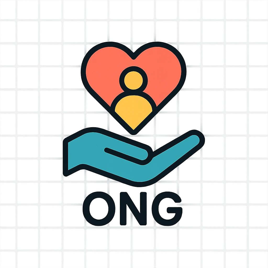ONG logo, modern, bold, simple, suitable for a non-profit organization, vector style, clean lines, minimal text emoji