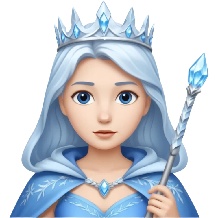 Ice Queen – silver wand + frost cape,Blue Queens. emoji