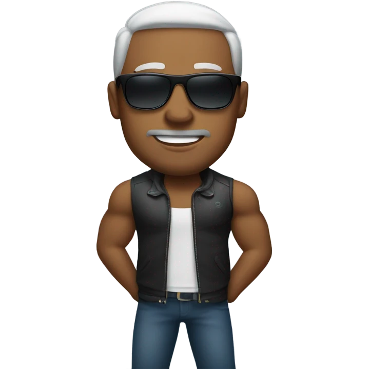 Bold muscular man wearing sunglasses  emoji