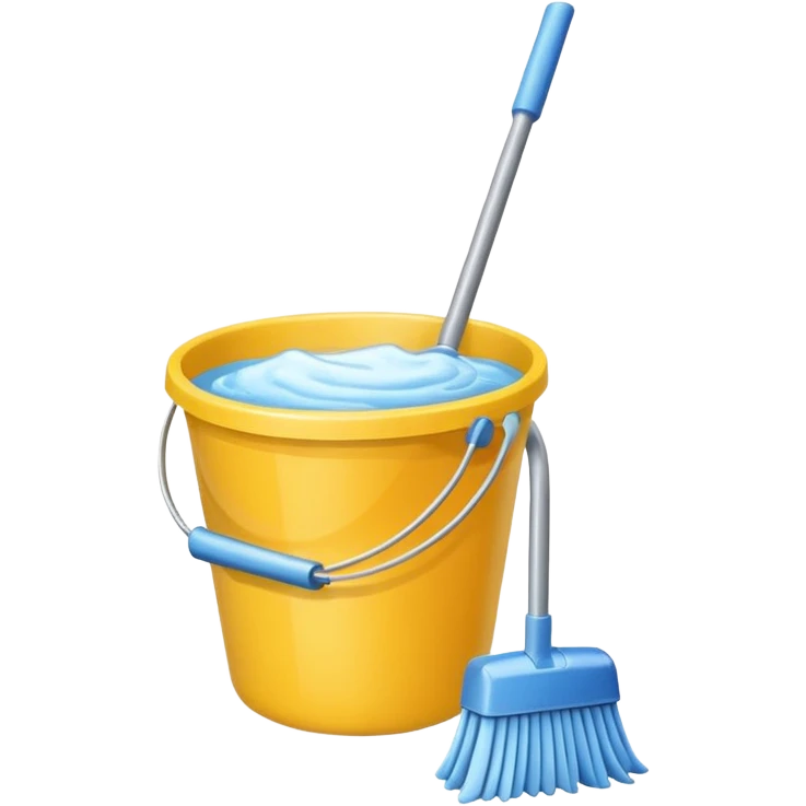 bucket filled cleaning equipments emoji