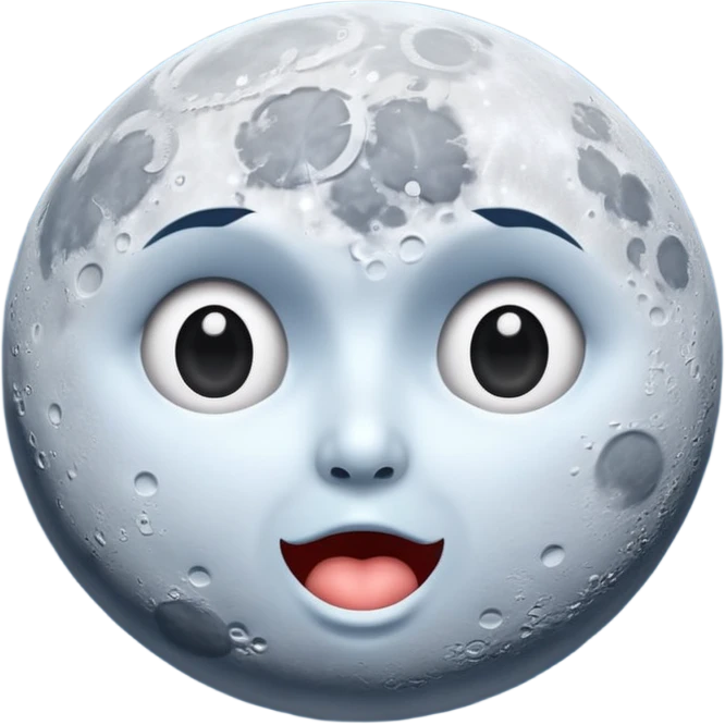 moon split in half with surprised expression emoji