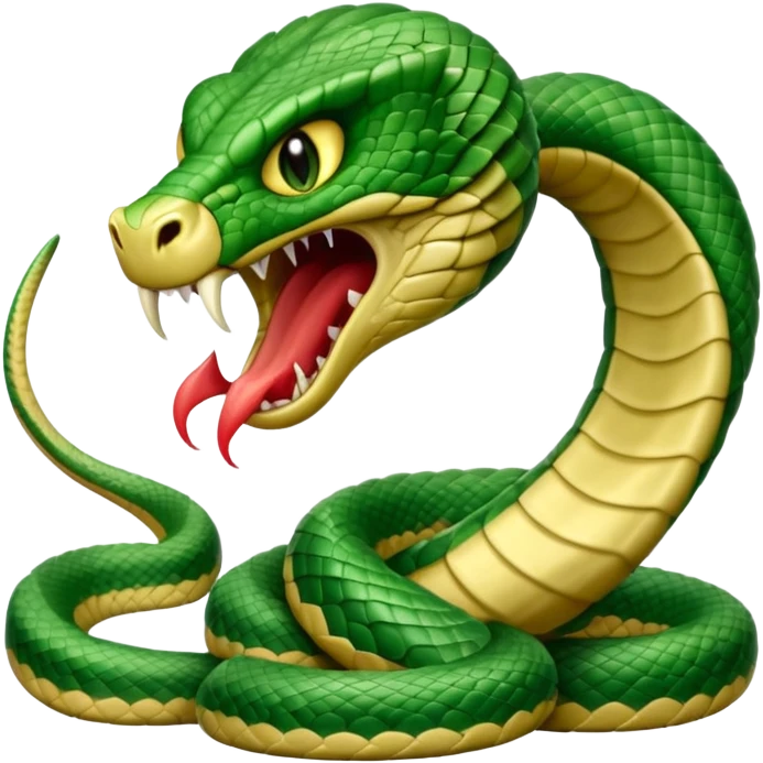 full body of angry cobra with fangs, front face  emoji