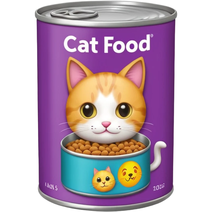 create a can of catfood (make the cat cute) emoji emoji