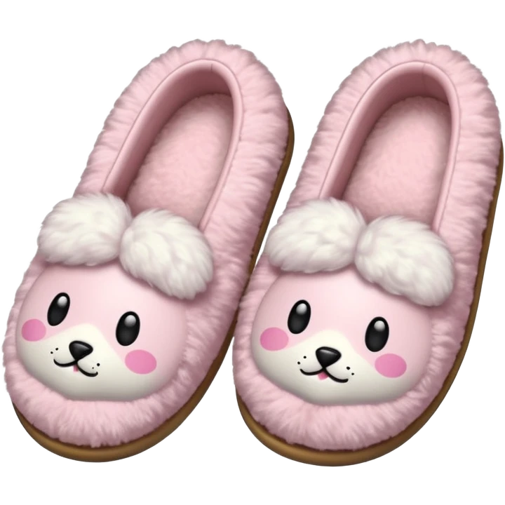 cozy slippers light pink emoji