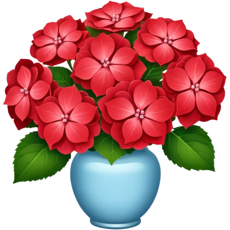 bouquet of red hydrangeas emoji