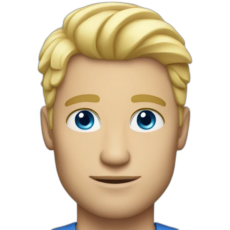 handsome blonde man blue eyes emoji
