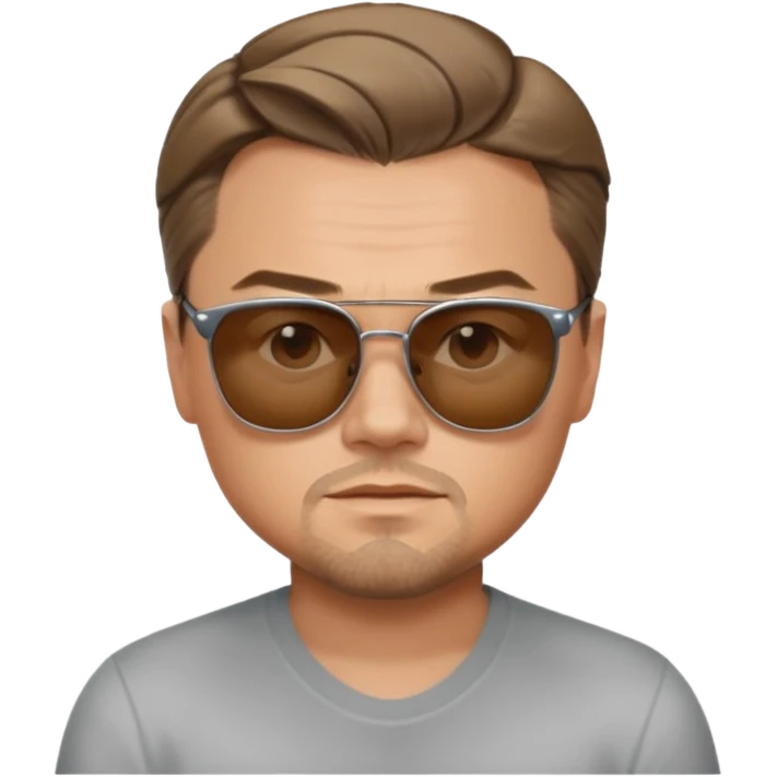 Leonardo DiCaprio emoji, wearing sunglasses, short hair emoji