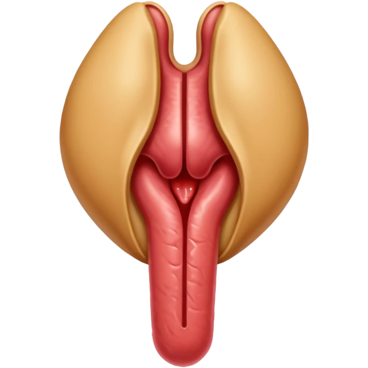Veiny tan-colored male reproductive organ entering a moist vagina with parted lips emoji