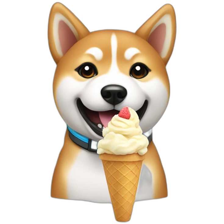 Shiba  eating ice cream emoji