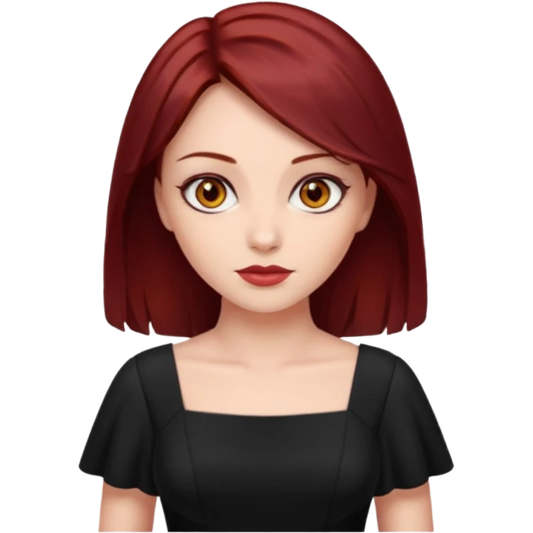 Westie with dark red hair and hazel eye woman emoji