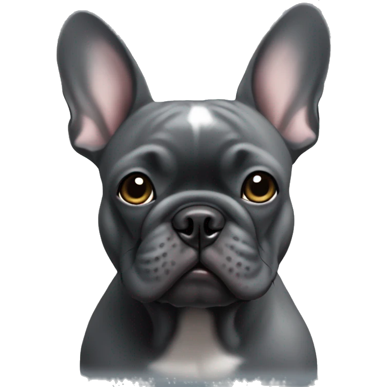 dark grey french bulldog  emoji
