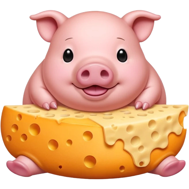 Fat pig with cheese feets emoji